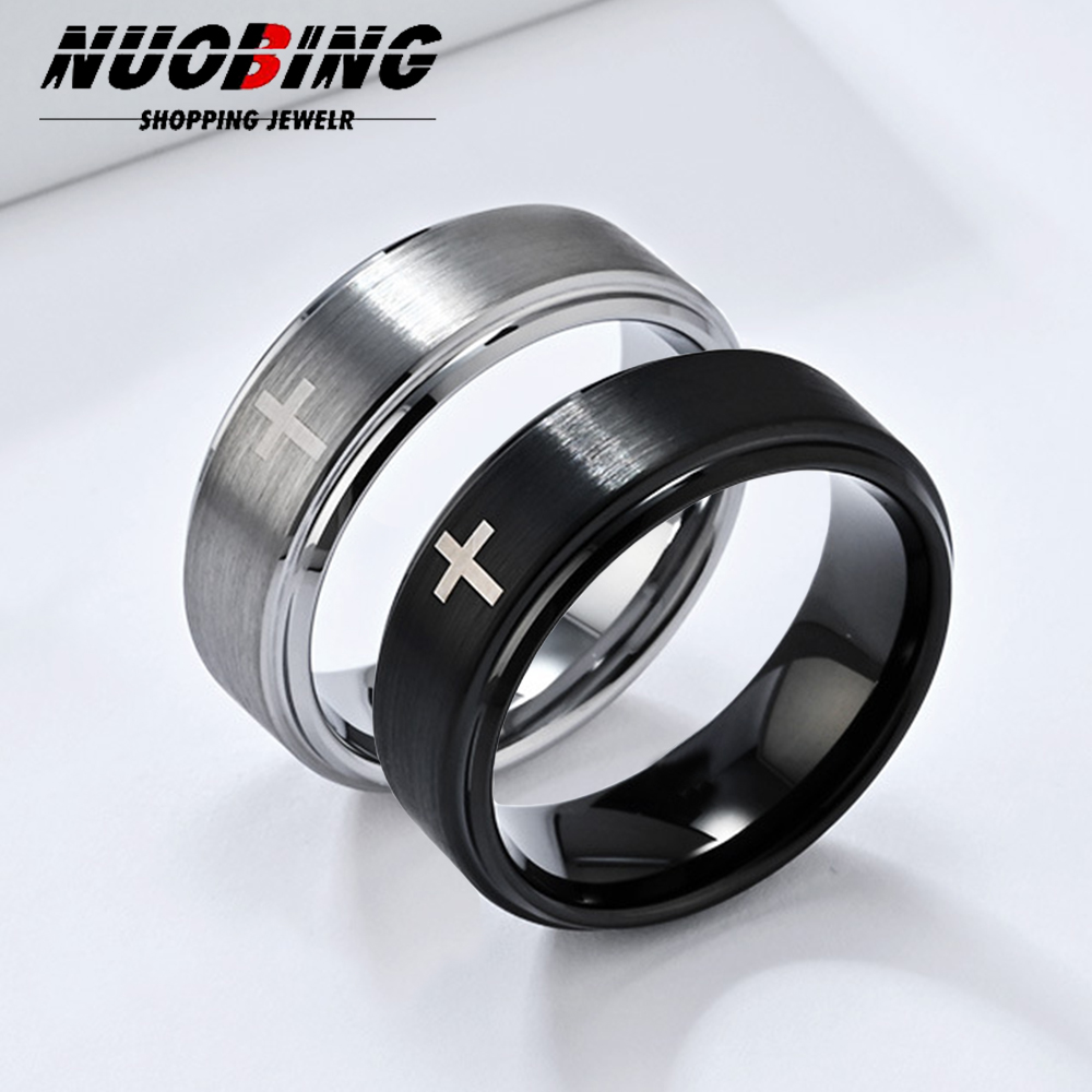 Men Accessories Wedding - الرجعية التيتانيوم الصلب المسيحية يسوع الصليب